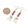 Natural Strawberry Quartz Dangle Earring EJEW-JE05911-3