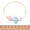 2Pcs Adjustable Acrylic Beaded Braided Bead Bracelets BJEW-JB14050-5