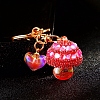 Diamond-Studded Moonstone Small Mushroom Car Zinc Alloy Keychain Metal Cute Female Bag Pendant Keychain Ring Creative Small Gift PW-WGC838E-03-1