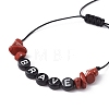 Natural Red Jasper Chip Braided Bead Bracelets BJEW-JB09608-01-2