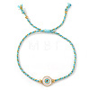 Brass Enamel White Evil Eye Link Braclets FV7122-4-1
