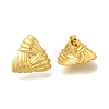 Ion Plating(IP) 304 Stainless Steel Textured Triangle Stud Earrings for Women EJEW-S227-58G-1