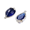 Cat Eye Faceted Teardrop Connector Charms G-B081-02P-3