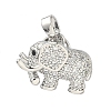 Brass Micro Pave Clear Cubic Zirconia Pendants KK-H254-11P-1