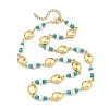Ocean Dyed Synthetic Turquoise Beads & 304 Stainless Steel Link Chain Necklaces GG-NJEW-JN06337-01-3