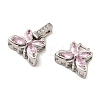 Brass Micro Pave Cubic Zirconia Fold Over Clasps KK-C075-35P-2