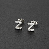 Brass Micro Pave Clear Cubic Zirconia Stud Earrings FS-WGC2F12-26-1