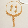 Vintage Alloy Filigree Round Tassel Earrings & Necklaces Sets for Women QM4813-5