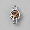 Faceted Glass Flat Round Connector Charms FIND-WH20042-56G-1