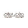 Brass Micro Pave Clear Cubic Zirconia Slide Charms KK-Z151-05P-1