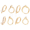 8Pcs 4 Style Brass Cubic Zirconia Leverback Earring Findings Sets KK-NB0003-31-1
