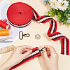 5 Yards Polycotton Striped Ribbon OCOR-WH0090-019A-3