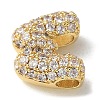 Brass Micro Pave Cubic Zirconia Beads KK-P290-61G-W-2