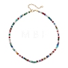 Dyed Natural Malaysia Jade Faceted Rondelle Beaded Necklaces NJEW-JN05766-4