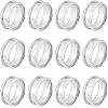 Unicraftale 12Pcs Stainless Steel Grooved Finger Ring Settings STAS-UN0038-94C-1