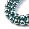 UV Plating Pearlized Glass Pearl Beads Strands GLAA-F128-01B-T24-3