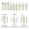 9Pcs 9 Styles Synthetic Luminous Stone Double Terminal Pointed Pendants G-CA0001-72-2
