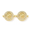 Rack Plating Brass Micro Pave Clear Cubic Zirconia Connector Charms KK-C008-05G-2