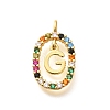 Brass Micro Pave Cubic Zirconia Pendants ZIRC-P123-01G-G02-1