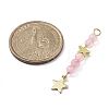 3Pcs 3 Styles Natural Rose Quartz Faceted Round Beaded Pendants PALLOY-JF03604-03-3
