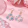 Handmade Glass Seed Beads Flower & 304 Stainless Steel Dangle Earrings for Women EJEW-JE06201-1