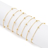 Brass Flat Oval Cable Chains with Round Beaded CHC-YW0001-07-1