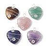 Natural Mixed Stone Copper Wire Wrapped Pendants PALLOY-JF02148-1