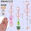 16Pcs Alloy Bar Beadable Keychain for Jewelry Making DIY Crafts KEYC-SZ0001-16RG-2
