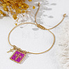 Bohemian Style Glass Seed Bead & 304 Stainless Steel Charm Bracelets BY1855-2-1