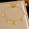 304 Stainless Steel Micro Pave Clear Cubic Zirconia Charm Bracelets BJEW-K297-03B-G-1