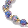 Handmade Gold Sand Lampwork Beaded Charm Bracelets BJEW-JB13010-02-4