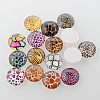 Animal Skin Printed Glass Cabochons GGLA-A002-12mm-OO-2