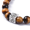 Natural Tiger Eye Stretch Bracelets BJEW-JB04492-04-2