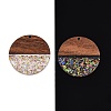 Epoxy Resin & Walnut Wood Pendants RESI-T057-10B-4