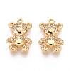 Brass Micro Pave Clear Cubic Zirconia Pendants KK-T078-02G-02-1