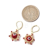 Star of David & Evil Eye Handmade Glass Seed Beads Leverback Earrings EJEW-MZ00389-02-3