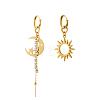 304 Stainless Steel Moon & Sun Asymmetrical Earrings Sets EJEW-OY002-06-3