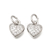 Valentine's Day Brass Micro Pave Clear Cubic Zirconia Charms KK-Z156-19P-1