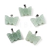 Natural Green Aventurine Carved Butterfly Pendants G-N342-01E-1