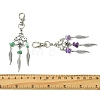Natural Green Aventurine & Amethyst & South Red Agate & Synthetic Turquoise & Lampwork Pendant Decorations HJEW-JM04938-3