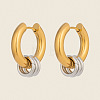 304 Stainless Steel Fashion Triple Ring Dangle Hoop Earrings for women MK3977-2-1