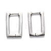 Tarnish Resistant 304 Stainless Steel Rectangle Huggie Hoop Earrings STAS-J033-10B-P-2