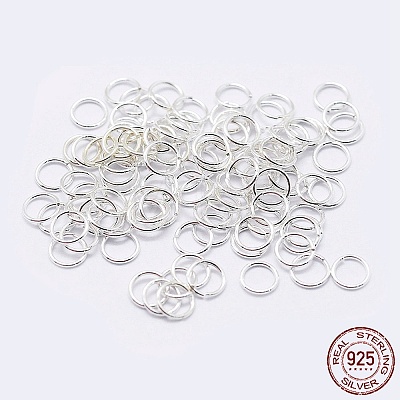 925 Sterling Silver Saw Cut Open Jump Rings STER-F036-02S-1x7mm-1