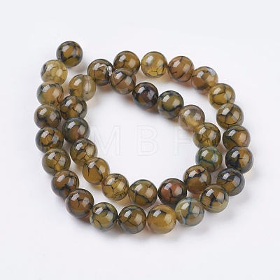 Natural Dragon Veins Agate Beads Strands G-G515-10mm-02A-1