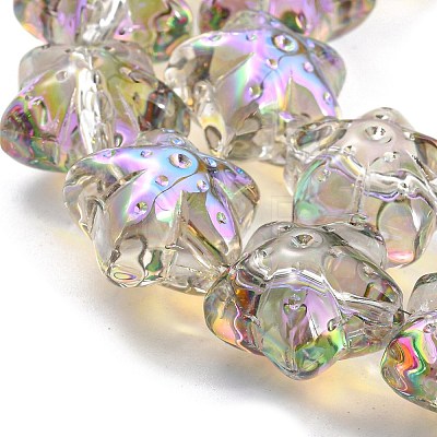 Half Rainbow Plated Electroplate Transparent Glass Beads Strands EGLA-G037-07A-HR03-1