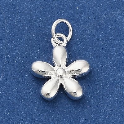 925 Sterling Silver Flower Charms STER-P071-14S-1