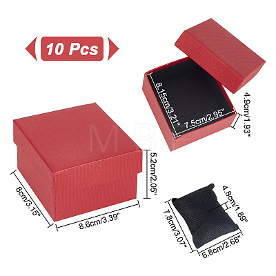 Square Paper Watch Storage Boxes CON-WH0087-30C-1