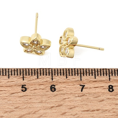 Valentine's Day Brass Micro Pave Clear Cubic Zirconia Stud Earrings EJEW-C186-22G-04-1