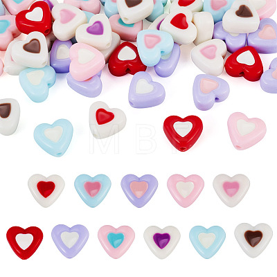 55Pcs 11 Colors Opaque Acrylic Beads OACR-TA0004-79-1