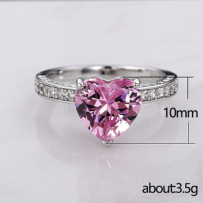 Brass Micro Pave Cubic Zirconia Finger Rings for Women FS-WGC99AF-02-1